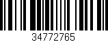 Código de barras (EAN, GTIN, SKU, ISBN): '34772765'