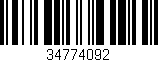Código de barras (EAN, GTIN, SKU, ISBN): '34774092'
