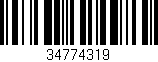 Código de barras (EAN, GTIN, SKU, ISBN): '34774319'