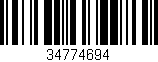 Código de barras (EAN, GTIN, SKU, ISBN): '34774694'