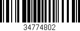 Código de barras (EAN, GTIN, SKU, ISBN): '34774802'