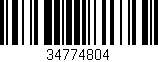 Código de barras (EAN, GTIN, SKU, ISBN): '34774804'