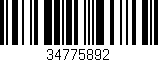 Código de barras (EAN, GTIN, SKU, ISBN): '34775892'