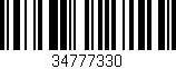 Código de barras (EAN, GTIN, SKU, ISBN): '34777330'