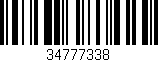 Código de barras (EAN, GTIN, SKU, ISBN): '34777338'