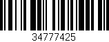 Código de barras (EAN, GTIN, SKU, ISBN): '34777425'