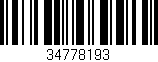 Código de barras (EAN, GTIN, SKU, ISBN): '34778193'