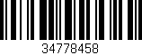 Código de barras (EAN, GTIN, SKU, ISBN): '34778458'
