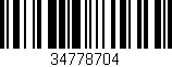Código de barras (EAN, GTIN, SKU, ISBN): '34778704'