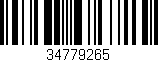 Código de barras (EAN, GTIN, SKU, ISBN): '34779265'