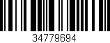 Código de barras (EAN, GTIN, SKU, ISBN): '34779694'