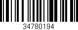 Código de barras (EAN, GTIN, SKU, ISBN): '34780194'