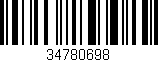 Código de barras (EAN, GTIN, SKU, ISBN): '34780698'