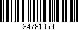 Código de barras (EAN, GTIN, SKU, ISBN): '34781059'