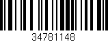 Código de barras (EAN, GTIN, SKU, ISBN): '34781148'