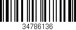 Código de barras (EAN, GTIN, SKU, ISBN): '34786136'