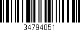 Código de barras (EAN, GTIN, SKU, ISBN): '34794051'