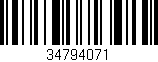 Código de barras (EAN, GTIN, SKU, ISBN): '34794071'