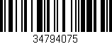 Código de barras (EAN, GTIN, SKU, ISBN): '34794075'