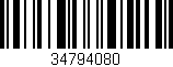 Código de barras (EAN, GTIN, SKU, ISBN): '34794080'