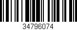 Código de barras (EAN, GTIN, SKU, ISBN): '34796074'