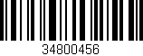 Código de barras (EAN, GTIN, SKU, ISBN): '34800456'