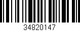 Código de barras (EAN, GTIN, SKU, ISBN): '34820147'