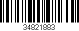 Código de barras (EAN, GTIN, SKU, ISBN): '34821883'