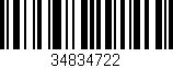 Código de barras (EAN, GTIN, SKU, ISBN): '34834722'