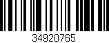 Código de barras (EAN, GTIN, SKU, ISBN): '34920765'