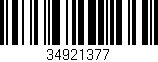 Código de barras (EAN, GTIN, SKU, ISBN): '34921377'