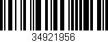 Código de barras (EAN, GTIN, SKU, ISBN): '34921956'