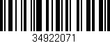 Código de barras (EAN, GTIN, SKU, ISBN): '34922071'