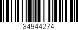 Código de barras (EAN, GTIN, SKU, ISBN): '34944274'