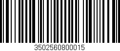 Código de barras (EAN, GTIN, SKU, ISBN): '3502560800015'