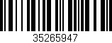 Código de barras (EAN, GTIN, SKU, ISBN): '35265947'
