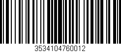 Código de barras (EAN, GTIN, SKU, ISBN): '3534104760012'