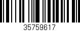 Código de barras (EAN, GTIN, SKU, ISBN): '35759617'