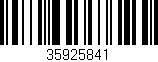 Código de barras (EAN, GTIN, SKU, ISBN): '35925841'