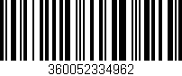Código de barras (EAN, GTIN, SKU, ISBN): '360052334962'