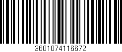 Código de barras (EAN, GTIN, SKU, ISBN): '3601074116672'