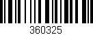 Código de barras (EAN, GTIN, SKU, ISBN): '360325'