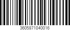 Código de barras (EAN, GTIN, SKU, ISBN): '3605971040016'
