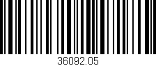 Código de barras (EAN, GTIN, SKU, ISBN): '36092.05'