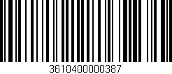 Código de barras (EAN, GTIN, SKU, ISBN): '3610400000387'