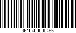 Código de barras (EAN, GTIN, SKU, ISBN): '3610400000455'