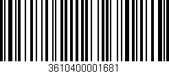 Código de barras (EAN, GTIN, SKU, ISBN): '3610400001681'