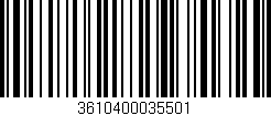 Código de barras (EAN, GTIN, SKU, ISBN): '3610400035501'