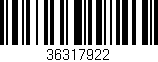 Código de barras (EAN, GTIN, SKU, ISBN): '36317922'