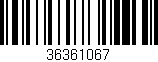 Código de barras (EAN, GTIN, SKU, ISBN): '36361067'